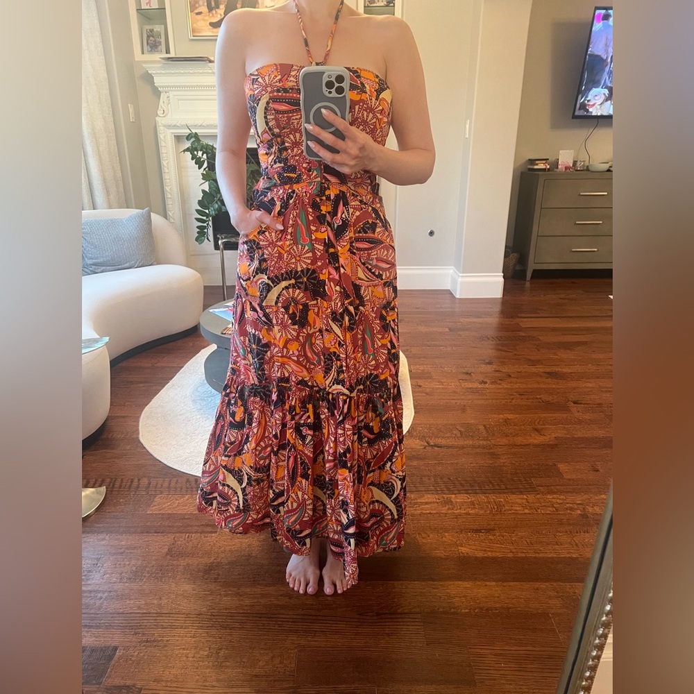 A.L.C. Adelle Halter Maxi Dress in Multicolored Floral Print. NWOT. Size 4 - Picture 6 of 10